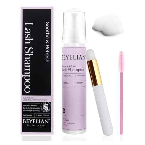 BEYELIAN Cluster Lash Glue Remover, Shampoo Kit for Eyelash Extension, 100ML Eyelash Shampoo, White Eyelash Extension Cleanser, Lash Eyelid Foam Cleaning Kit for Salon Use and Home Use