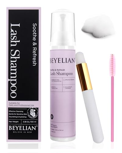 BEYELIAN Lash Extension Cleaning Kit - Shampoo, Brush & Foam Cleanser