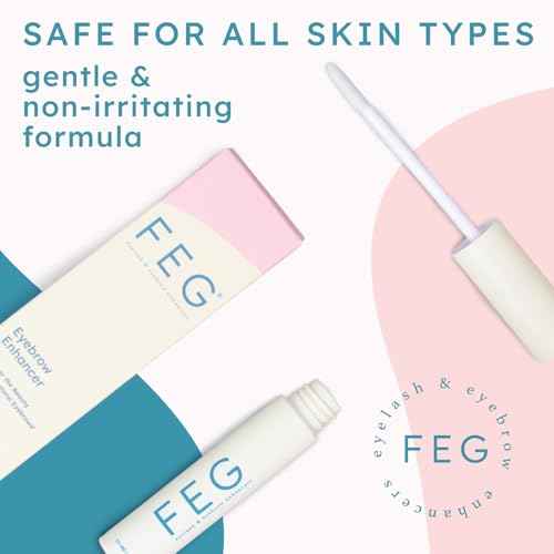 FEG Eyebrow Enhancer Growth Serum for Thicker Brows | Natural Brow Enhancing Serum for Growing and Thickening Eyebrows | Stimulates Natural Growth | 3-Pack of 3ml Tubes
