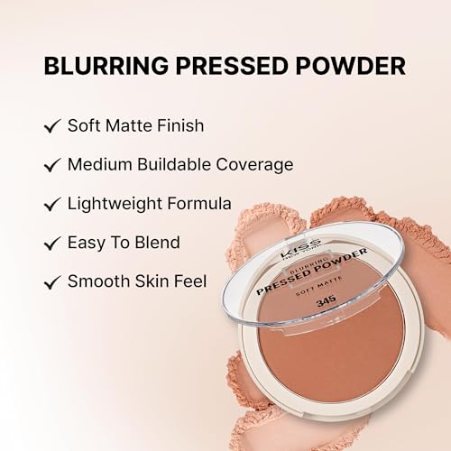 Kiss Soft Matte Pressed Powder Warm Coconut with Dual Brush