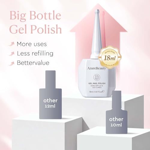 AZUREBEAUTY Jelly Pink Nude Pink Gel Nail Polish 18ML Sheer Natural Finish
