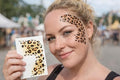 Leopard Face Tattoo Instant Facepaint Gold x2