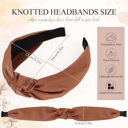 Obeoby 8Pcs Knotted Headbands for Women, No-Teeth Comfort