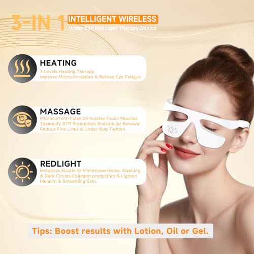 Choufaly Under Eye Red Light Therapy Glasses Microcurrent Eye Massager