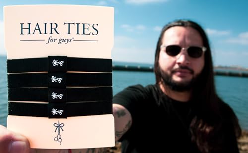 Hair Ties for Men - No-Break Elastic Bands, 4 Pack
