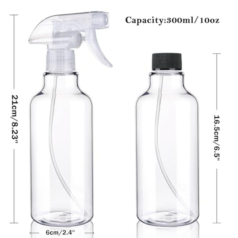 3-Pack 10oz Spray Bottles with Adjustable Nozzle & Funnel
