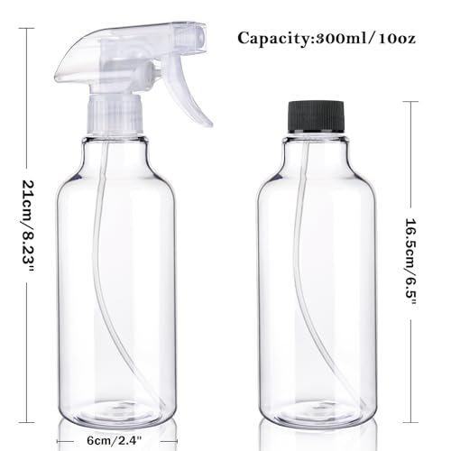 3-Pack 10oz Spray Bottles with Adjustable Nozzle & Funnel