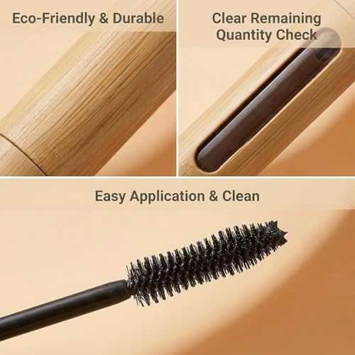 2Pcs 6ml Bamboo Mascara Tubes Refillable with Eyelash Wand
