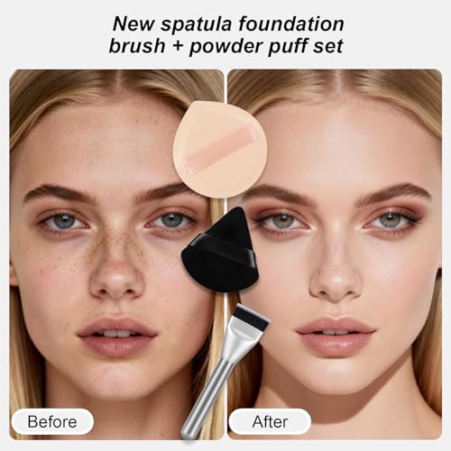 Flat Foundation Brush & Makeup Sponge Set