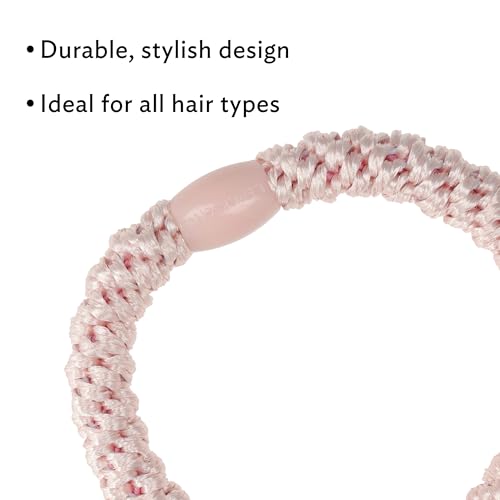 L. Erickson Pink Hair Ties for Thick Hair, Grab & Go Ponytail Holders, 8 Pack, Think Pink, Thick No-Crease Bands with Strong Hold, Damage-Free Design, Sweet Feminine Colors