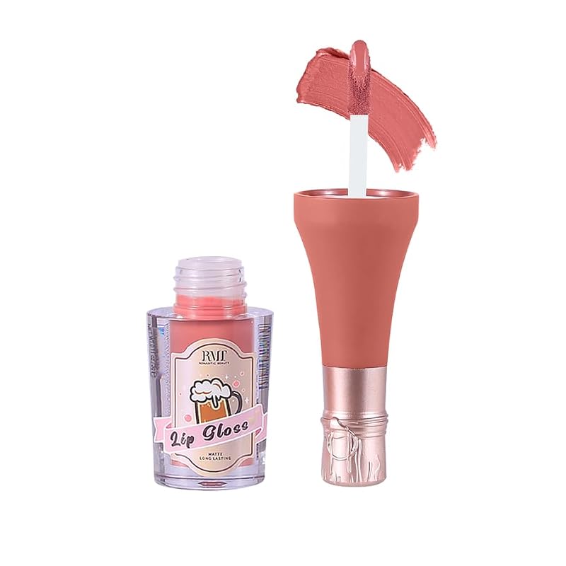 Nude Matte Lipgloss Long Lasting Formula with Sponge Applicator