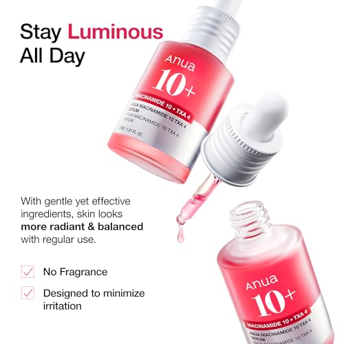 Anua Glass Skin Prep Duo, 10% Niacinamide+4% Tranexamic Acid Serum & Heartleaf 77 Soothing Toner for glow skin, Hyaluronic Acid, Vitamin B12, Calming, Hydrating, pH balance, Korean Skincare Set