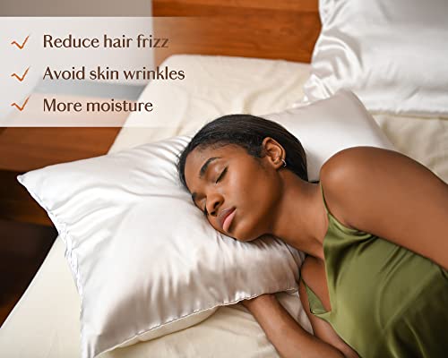 Yanibest Satin Pillowcases 2-Pack for Hair & Skin Protection with Zipper