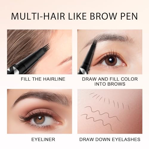 LAVONE 2-in-1 Microblading Eyebrow Pencil Waterproof Ebony