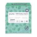 Pura Natural Baby Wipes 99% Water, 10 Pack (600 Wipes)