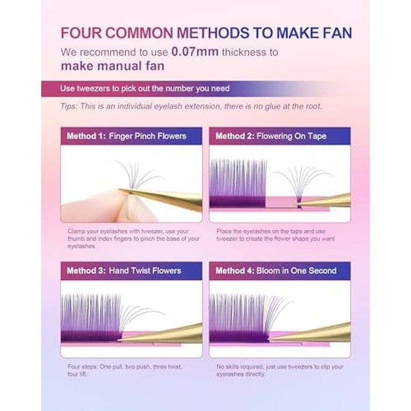 NAGARAKU Colored Eyelash Extensions 8 Colors Rainbow 0.07mm C curl 12mm Purple Blue Pink Brown Individual Lashes Color Lash Clusters Soft Natural Professional Salon Supplies