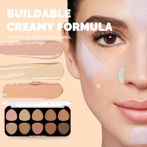 10 Color Concealer Palette with 8 Makeup Brushes