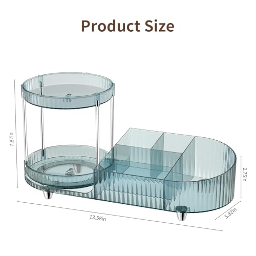 Rotating Makeup Organizer with 360 Silent Design & 5 Compartments