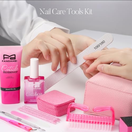 FANDAMEI Professional Cuticle Remover Kit - 50 PCS Manicure Tools
