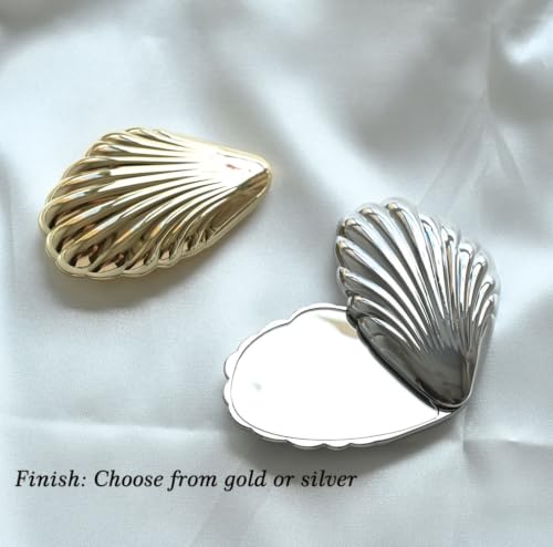 Seashell Compact Mirror for Bridesmaids - Rotating Makeup Mirror Gift