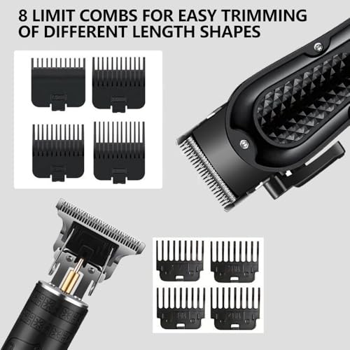 Cordless Hair Clipper Kit for Men with LCD Display & 8 Combs