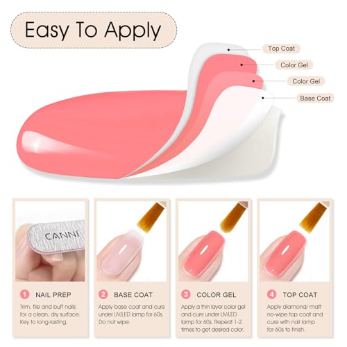 CANNI Pink Gel Nail Polish 9ML Soak Off UV LED