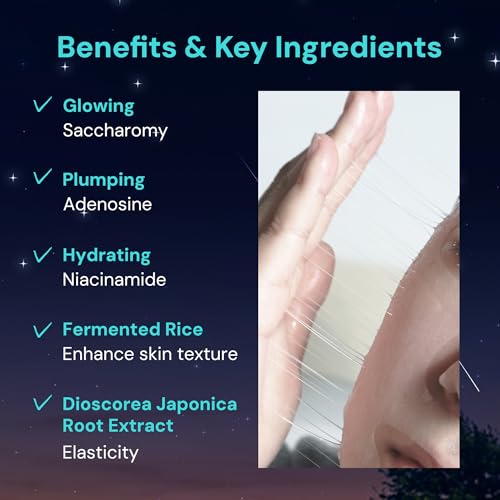 THANKYOU FARMER Saccharomy Brightening Star Mask (10ea) - Phyto Mucin Essence for Glowing, Niacinamide, Fermented Rice, Saccharomyces, Korean Sheet Mask for Dry and Dehydrated Skin (10)