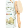 KeaBabies Walnut Oval Wooden Baby Hair Brush 7" for Toddler & Infant Cradle Cap