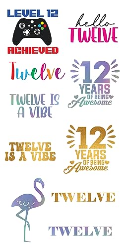 12th Birthday Temporary Tattoos - 4 Sheets Waterproof