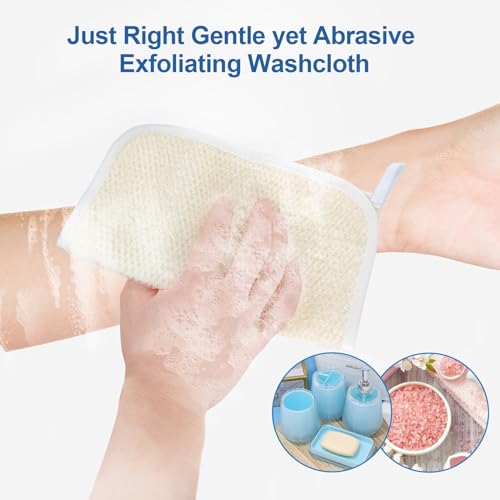 Exfoliating Washcloth 3-Pack, Dual-Sided Body & Face Scrubber