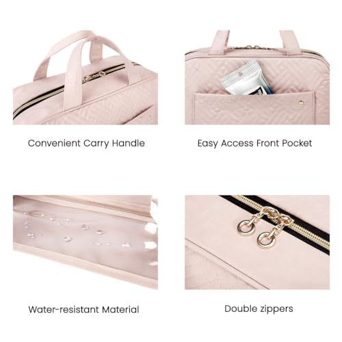 BAGSMART Medium Toiletry Bag with Hook - Water-Resistant Travel Organizer