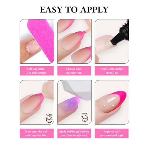 Star Press on Nails Medium Oval Matte 24Pcs Reusable Fake Nails