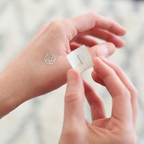 Mindful Marks (Platinum) 31 Tiny Temporary Tattoos Mindfulness Stickers - Inspirational Gifts for Women - Simple Mindfulness Meditation Tools for Mental Health Awareness