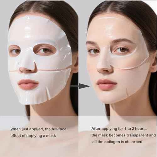 5 Pack Deep Collagen Face Mask, Bio-Collagen Korean Overnight Hydrogel Mask, Anti Wrinkle Firming Lifting Korean Collagen Films for Improve Skin Elasticity, Firming And Moisturizing