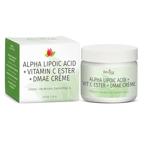 Reviva Labs DMAE Cream with Alpha Lipoic Acid, Vitamin C Ester - DMAE Lift and Firm Cream for Neck and Face - Skin Firming and Moisturizing Cream