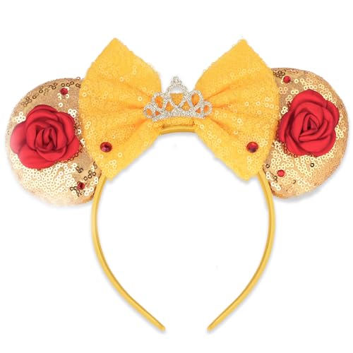 Princess Mouse Ears Headband with Bow for Women & Girls