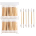 Precision Tip Cotton Swabs with Wooden Sticks - 200 Pack for Makeup & Ear Cleaning