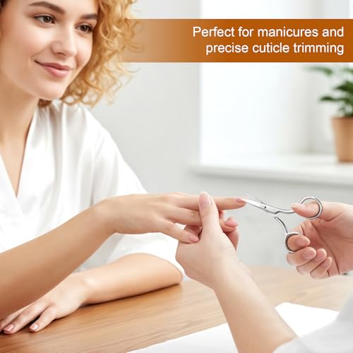 Sharp-Pointed Small Scissors Set for Eyebrow & Facial Grooming - 2 Pack, 3.5 Inch Stainless Steel Precision Trimmers
