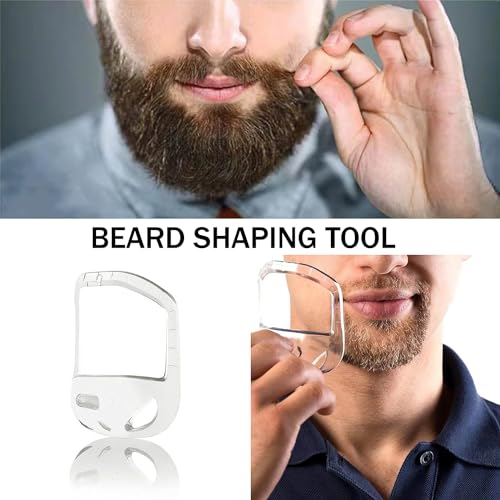 Beard Shaper, Versatile Beard Styling, Beard Template, Goatee Shaper, 5 Templates Included, Portable Design, 10 x 8.3 x 5.3 cm, Clear