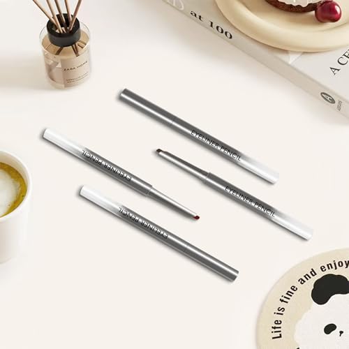 4 Pcs Waterline Eyeliner Pencil Set, Waterproof Matte Eyeliner Pens, Smooth and Long-Lasting Gel Cream Eye Liner Pencils kit Makeup for Women, Black & Brown & Burgundy & Light Brown
