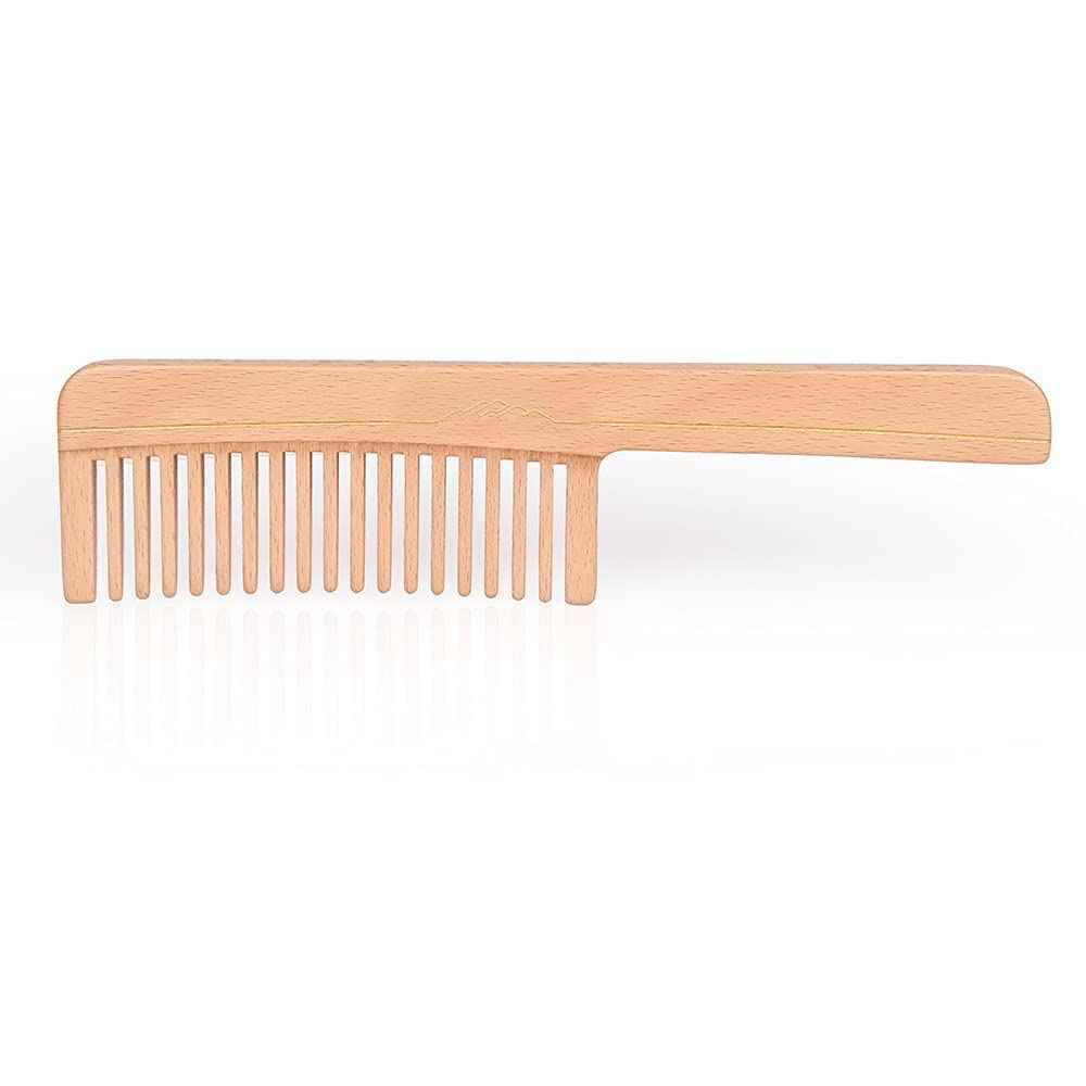 TAN MUJIANG Wood Hair Comb FSC Certified Beech Wood Wide Tooth FSJUM-001