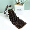 ISHOW Raw Human Hair Deep Wave Boho Hair 15A 100g 20 Inch - Chocolate Brown (Boho-100g)4#