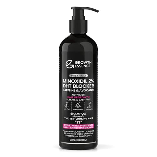 Minoxidil 2% Hair Regrowth Shampoo for Women with Biotin & DHT Blockers