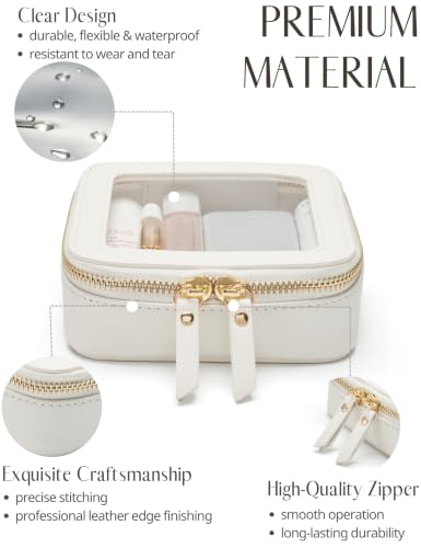 Small Clear Makeup Bag, Mini Cosmetic Pouch for Purse