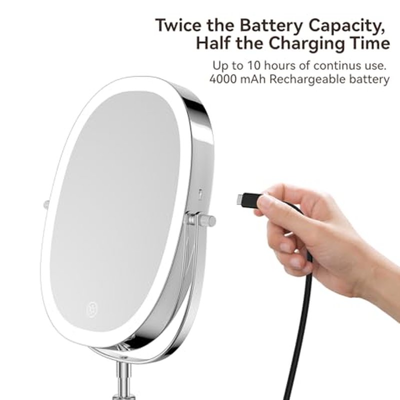 9" Lighted Makeup Mirror with 7x Magnification & 3 Light Modes