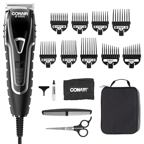 Conair No-Slip Grip Barber Clippers - 16-Piece Home Haircutting Kit
