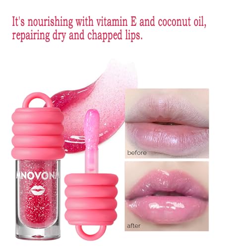 3 Colors Glimmer Tinted Lip Gloss Set with Keychain