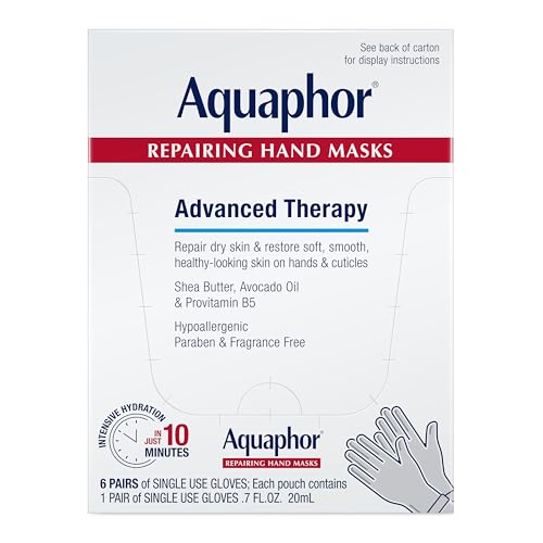 Aquaphor Advanced Therapy Repairing Hand Masks for Dry Hands - 6 Pack