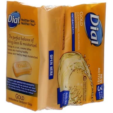 Dial Antibacterial Deodorant Soap, Gold, 4 Ounce, 3 Bars (Pack of 4)