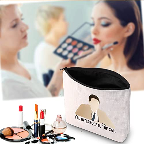 JXGZSO Inspired Gift I'll Interrogate the Cat Makeup Bag Fans Gift (Interrogate the Cat bag)